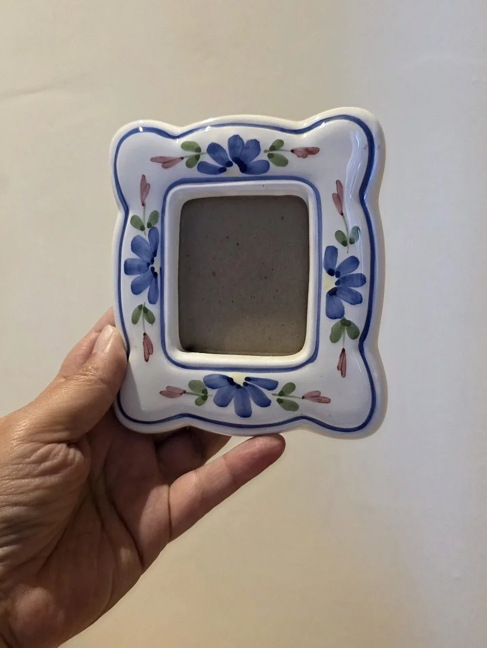 Caleca Italy Giardino Ceramic Floral Picture Frame Vintage